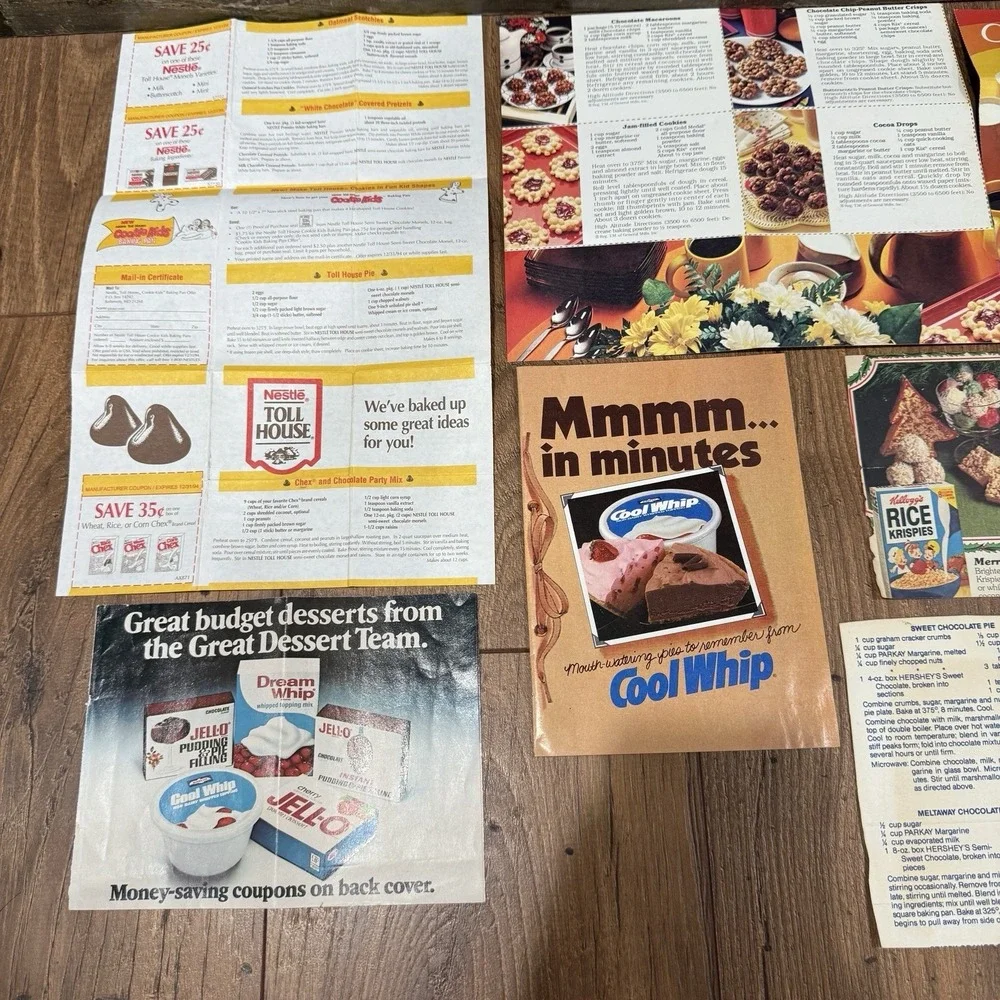 Advertisement Pamphlets Recipe Cards Vtg Recipes‎ Lot Kix Dream Whip Pudding